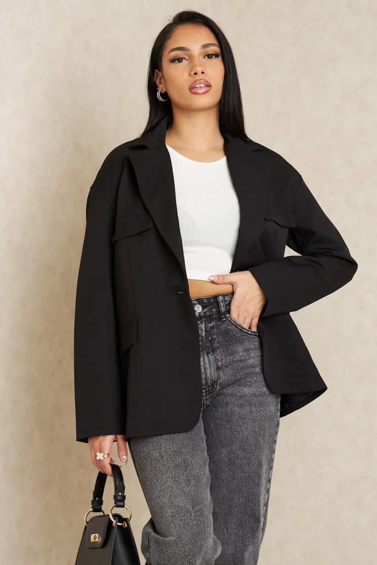 Blazer noir à poches
