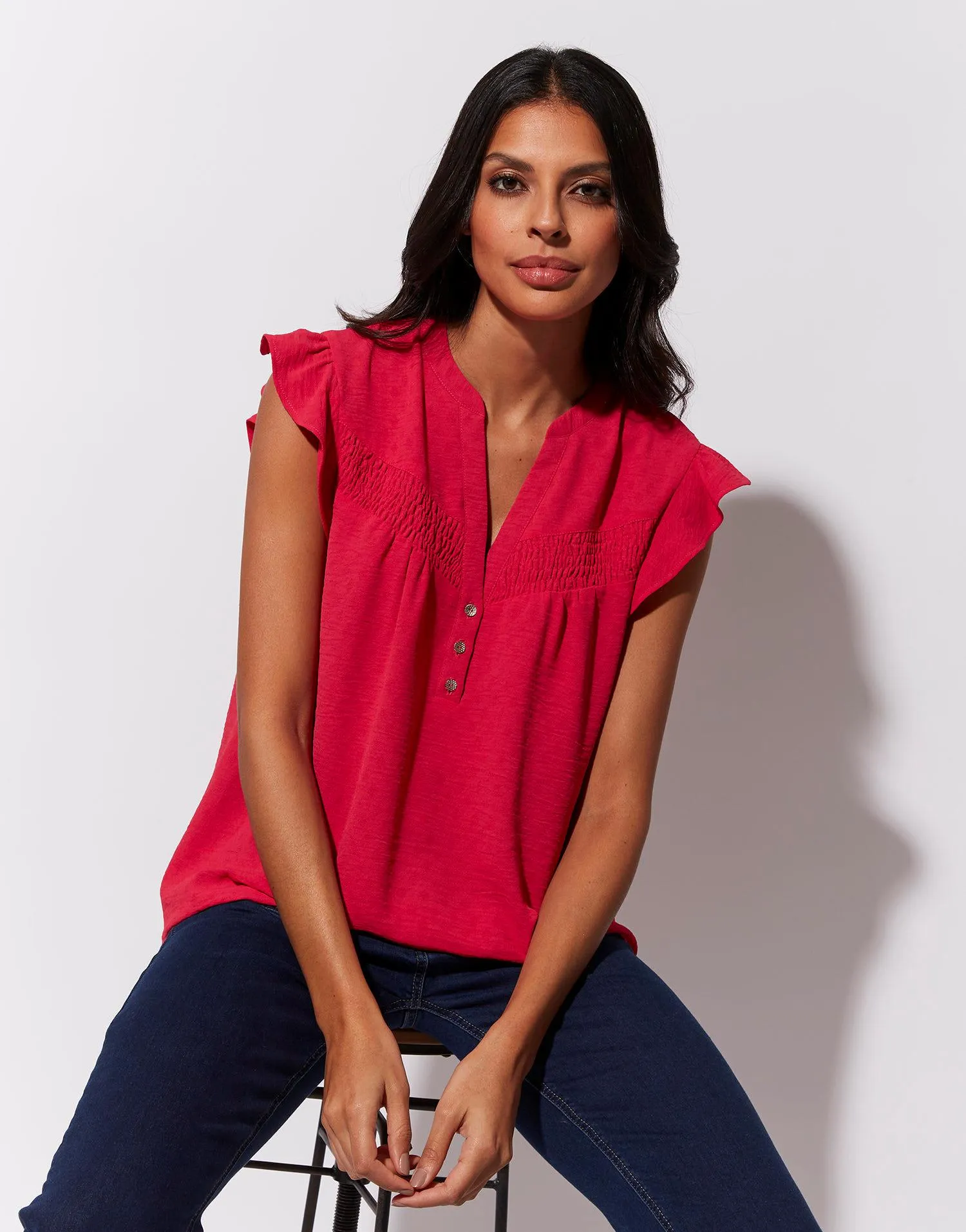 Blouse manches courtes unie